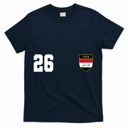 Iraq Soccer Jersey 2026 Back And Front T-Shirt - Navy