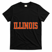 Illinois Throwback Classic Team Sports Varsity T-Shirt - Black