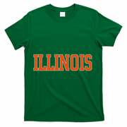 Illinois Throwback Classic Team Sports Varsity T-Shirt - Green