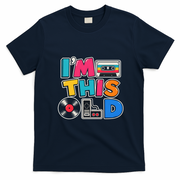 I'm This Old Birthday Celebration Vintage Retro T-Shirt - Navy Blue