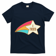 I Tried Star Award Test Day Testing Day Exam For Students T-Shirt - Navy