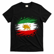 Iran Vintage Persian Lion And Sun Flag T-Shirt - Black