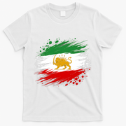 Iran Vintage Persian Lion And Sun Flag T-Shirt - White