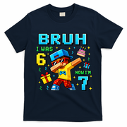 I Was 6 Now I'm 7 7th Birthday 67 Meme Boys Gaming T-Shirt - Navy Blue