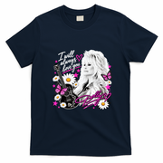 I Will Always Love You Dolly Signature T-Shirt - Navy Blue