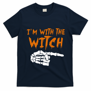 Im With The Witch Funny Matching Halloween Couples Costume Gift T-Shirt - Navy Blue