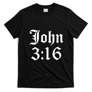 John 3:16 Christian Faith Inspirational T-Shirt - Black