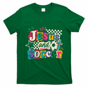 Jesus And Soccer Faith Inspired Graphic T-Shirt - Irish Green