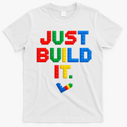 Just Build It Master Builder Building Block T-Shirt - White