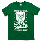Jeanerette Blues Louisiana Vintage Baseball Team T-Shirt - Green