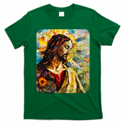 Jesus Christ Renaissance Art Church T-Shirt - Irish Green