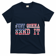 Just Gonna Send It Vintage American Flag Patriotic Gift T-Shirt - Navy