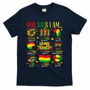 Juneteenth God Says I Am Black Freedom 1865 Christian T-Shirt - Navy