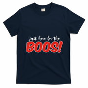 Just Here For The Boos Funny Halloween T-Shirt - Navy Blue