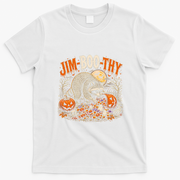 Jim-Boo-Thy Halloween Raccoon Jimothy Funny T-Shirt - White