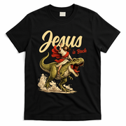 Jesus Is Back Sarcasm Funny Dinosaur T-Shirt - Black