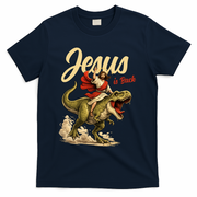 Jesus Is Back Sarcasm Funny Dinosaur T-Shirt - Navy