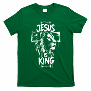 Jesus Is King Iron Sharpens Iron Christian Bible Quote Front & Back T-Shirt - Irish Green