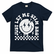 Just Let Me Stim Bro Groovy Autism Awareness T-Shirt - Navy