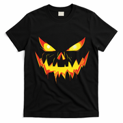 Jack O Lantern Face Pumpkin Scary Halloween Costume Funny T-Shirt - Black