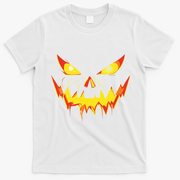Jack O Lantern Face Pumpkin Scary Halloween Costume Funny T-Shirt - White
