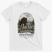Jackie Queen Of Big Bear Valley Forever In Our Hearts RIP Eagle Tribute T-Shirt - White