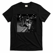 Jimothy Raccoon Drinking Ice Coffee Funny Animal Art T-Shirt - Black