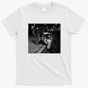 Jimothy Raccoon Drinking Ice Coffee Funny Animal Art T-Shirt - White