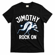 Jimothy Rock On Raccoon Funny T-Shirt - Black