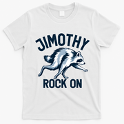 Jimothy Rock On Raccoon Funny T-Shirt - White