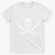 JOLLY ROGER PIRATE FLAG CALICO JACK HALLOWEEN COSTUME T-Shirt - White