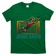 Jesus Saves Soccer Goalkeeper T-Shirt - Irish Green