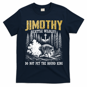 Jimothy Seattle Wildlife Do Not Pet The Round King T-Shirt - Navy Blue
