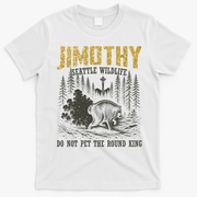 Jimothy Seattle Wildlife Do Not Pet The Round King T-Shirt - White