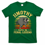 Jimothy The Feral Legend Raccoon Seattle T-Shirt - Irish Green