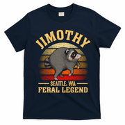 Jimothy The Feral Legend Raccoon Seattle T-Shirt - Navy Blue
