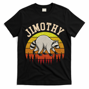 Jimothy The Raccoon Retro Sunset T-Shirt - Black