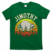 Jimothy The Raccoon Retro Sunset T-Shirt - Irish Green