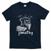 Jimothy The Raccoon Enjoying A Ice Coffee Drink T-Shirt - Navy Blue