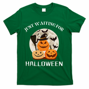 Just Waiting For Halloween Pumpkins T-Shirt - Green