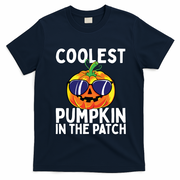 Kids Coolest Pumpkin In The Patch Halloween Boy Girls Teens T-Shirt - Navy Blue