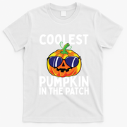 Kids Coolest Pumpkin In The Patch Halloween Boy Girls Teens T-Shirt - White