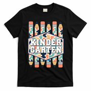 Kindergarten Camouflage Pencils Teachers Students Back To School T-Shirt - Black