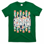 Kindergarten Camouflage Pencils Teachers Students Back To School T-Shirt - Irish Green