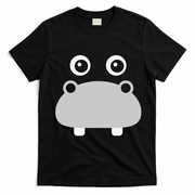 Kawaii Hippo Face Easy Halloween Costume T-Shirt - Black