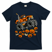 Kids Jack O Lantern Pumpkin Monster Truck Halloween Costume T-Shirt - Navy Blue