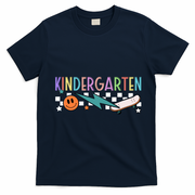 Kindergarten Retro Skateboard Smiley Face Back To School Gift T-Shirt - Navy Blue