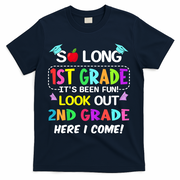 Kids So Long 1st Grade 2nd Grade Here I Come 1st Grade Graduation Meaningful Gif T-Shirt - Navy