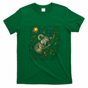 Koala Sleeping Under Starry Night Sky T-Shirt - Irish Green