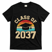 Kindergarten To Graduation Class Of 2037 Grow With Me T-Shirt - Black
